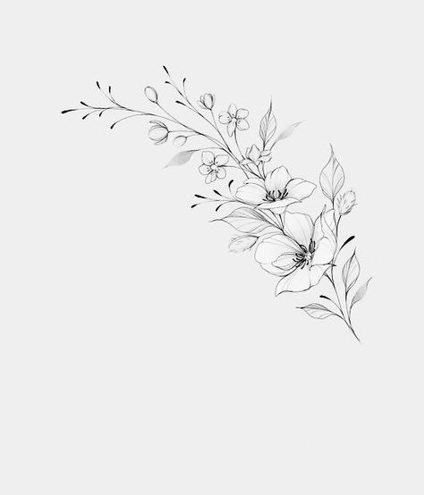 Flower Wrap Tattoo Design, Mixed Flowers Tattoo, Narcissus Flower Tattoos, Honeysuckle Tattoo, Clavicle Tattoo, Simple Flower Tattoo, Lillies Tattoo, Wrap Tattoo, Small Flower Tattoos