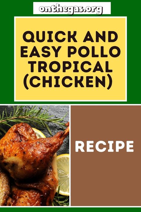 Pollo Tropical Chicken Marinade, Pollo Tropical Chicken, Quick And Easy Chicken Recipes, Tropical Chicken, Pollo Tropical, Chicken On The Grill, Easy Grilled Chicken, Chicken Dish, Art Science