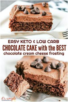 Low Carb Chocolate Cake, Chocolate Cream Cheese Frosting, Keto Baking, Keto Chocolate Cake, Chocolate Cake Recipe Easy, Monk Fruit, Keto Cake, Chocolate Cream Cheese, Low Carb Chocolate