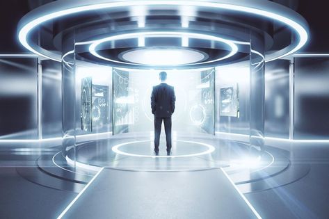 Beam me up? The paradoxes and potential of human teleportation - Big Think Futuristic Earth, Quantum Entanglement, Alien Ship, University Of Calgary, Futuristic Interior, Interesting Topics, Future Tech, Futuristic Art, Museum Exhibition