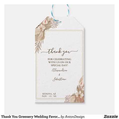 Thank You Greenery Wedding Favor Gift Tags Wedding Tags Ideas, Wedding Favor Gift Tags, Floral Wedding Favors, Let Love Grow, Wedding Tags, Wedding Gift Favors, Greenery Wedding, Wedding Thank You, Wedding Favor