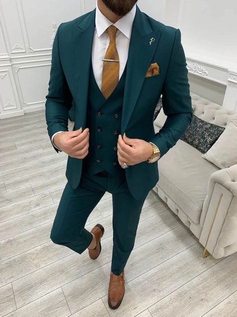 Stylish Mens Suits, Pants Gift, Dress Suits For Men, Designer Suits For Men, Green Suit, Plaid Suit, Slim Fit Suits, Fashion Suits For Men, Jacket Vest