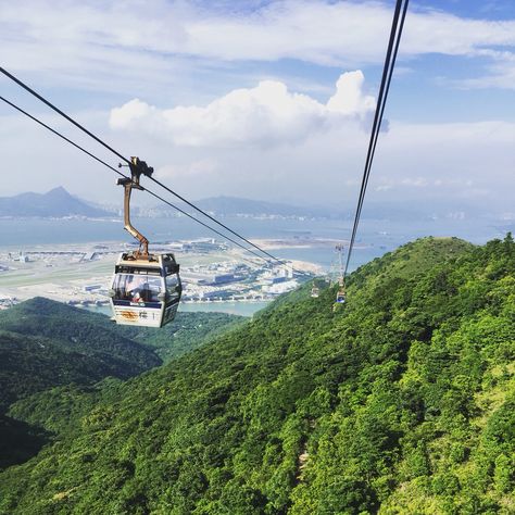 Ngong Ping cable car, Lantau island Cable Car Aesthetic, Lantau Island, Car Aesthetic, Cable Cars, Cable Car, Stardew Valley, Places To Visit, Cable, Natural Landmarks