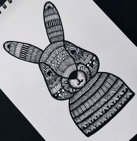 #Mandala #rabbit #bunny #zendoodle #Zentangle #Mandalaart Rabbit Mandala Art, Zentangle Animals Art Easy, Relaxing Art Ideas, Animal Mandala Artworks, Zentangle Animals Easy, Rabbit Zentangle, Animal Mandala Art, Bunny Mandala, Rabbit Mandala