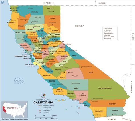 California County Map Yosemite National Park Map, San Diego Map, Los Angeles Map, South America Map, Channel Islands National Park, Lassen Volcanic National Park, California Wildfires, Kings Canyon National Park, Fresno California