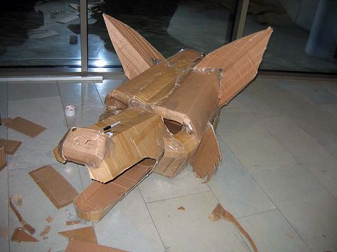 Cardboard Mask, Paper Mache Projects, Sculpture Lessons, Wolf Costume, Wolf Mask, Cardboard Sculpture, Cardboard Art, Papel Mache, Animal Masks