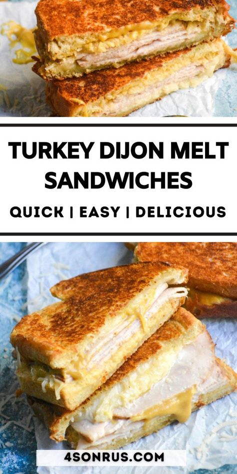 Melt Sandwiches, Turkey Sandwiches Recipes, Sandwhich Recipes, Best Sandwich Recipes, Panini Recipes, Turkey Sandwich, Grilled Cheese Recipes, Grilled Sandwich, Sandwiches And Wraps