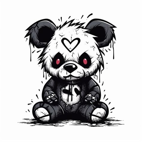 Angry Panda, Sketchbook Ideas Inspiration, Sticker Ideas, Sketchbook Ideas, I Pick, Anime Background, Bears, Graffiti, Sketch Book