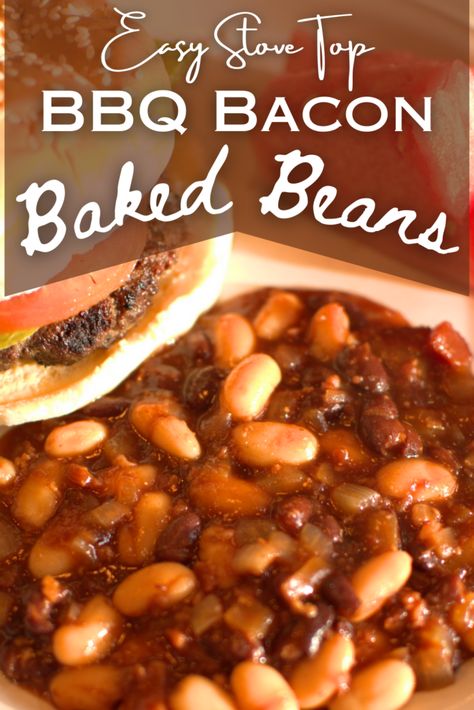 Stove Top Baked Beans Recipe, Baked Beans Bacon, Smoked Chicken Breast Recipe, Bacon Baked Beans, Green Goddess Salad Recipe, Mac And Cheese Recipe Soul Food, Simple Baked Beans Recipe, Best Baked Beans, Easy Baked Beans