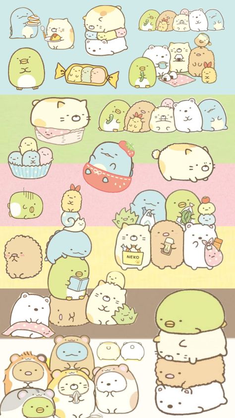 #sumikogurashi #japanese #kawaii Sumikko Gurashi Tonkatsu, Sumiko Gurashi, Sumikko Gurashi, Japanese Kawaii, Little Critter, Cute Pins, Happy Places, Doodles, Super Cute