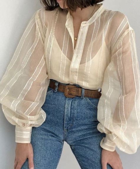 Mode Inspo, Looks Style, Blouse Vintage, Mode Inspiration, Casual Blouse, Looks Vintage, Look Fashion, Modest Fashion, Aesthetic Clothes