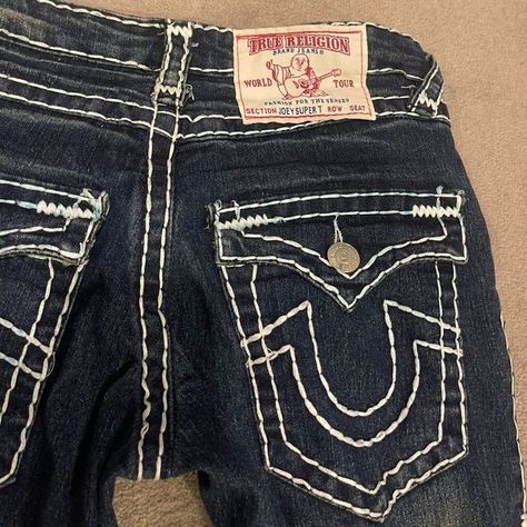 True Religion Jeans Aesthetic, True Religion Jeans Outfit, Baggy True Religion Jeans, True Religon Jeans, True Religion Outfits, True Religion Jeans Men, True Jeans, Fire Clothes, True Religion Pants