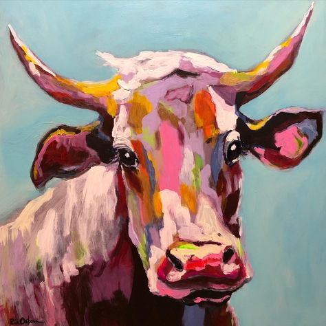 Cow Face Painting, Abstract Cow Painting, Cow Paintings On Canvas, Animal Canvas Paintings, Buffalo Painting, Cow Face, Cow Canvas, Cow Painting, Cowboy Art