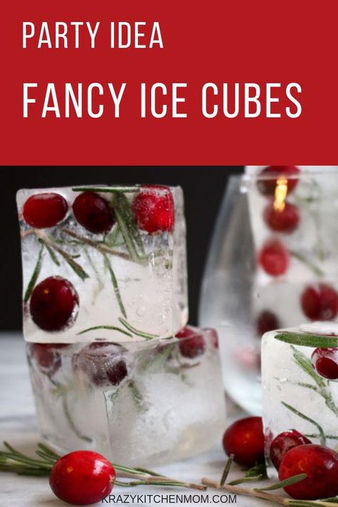 Infuse flavor into your dinks by making Fancy Ice Cubes with fresh herbs and fruits. Fall Ice Cube Ideas, Xmas Ice Cubes, Fancy Ice Cubes Ideas, Ice Cubes With Fruit, Fun Ice Cubes, Fall Ice Cubes, Festive Ice Cubes, Holiday Ice Cubes, Christmas Ice Cubes