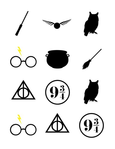 Harry Potter Stencils Free Printable, Harry Potter Svg Free Files For Cricut, Diy Quidditch, Harry Potter Minimalist, Quidditch Harry Potter, Harry Potter Cupcake Toppers, Harry Potter Weihnachten, Baby Harry Potter, Harry Potter Cupcakes