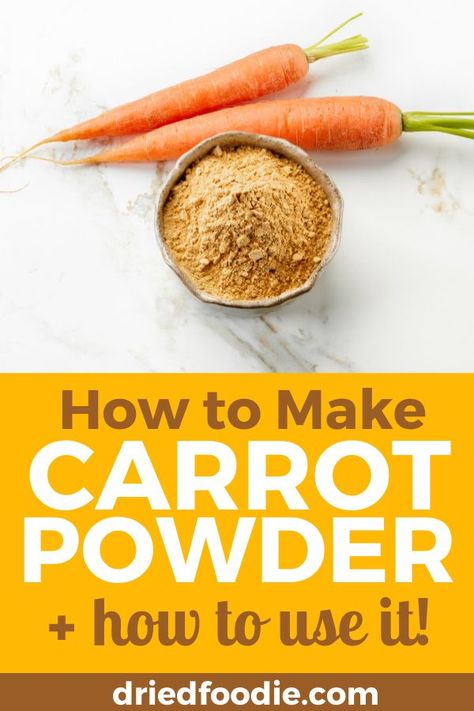 Carrot powder makes it easy to pack nutrients into otherwise not-so-healthy foods. It's especially good in carrot muffins! I'll show you how to make carrot powder in 3 simple steps - it really is that simple! Carrot Powder, Dehydrating Food Storage, Fruit Leather Recipe, Food Dehydration, Homemade Dry Mixes, Dehydrated Vegetables, Fruit And Veggie, Carrot Muffins, Recipe Tutorial