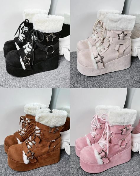 Time for gear up for winter! Snow boots pre-sale starts now! 🎀🤍⛄️ ♡ These shoes are from 𝘄𝘄𝘄.𝗵𝗲𝗮𝗿𝘁𝗼𝗳𝗱𝗼𝗹𝗹.𝗰𝗼𝗺, link in bio! ♡ search keyword: Star Whisper ♡ colors: 💗🖤🤍🤎 ༶•┈┈┈┈┈ ༺☆༻ ┈┈┈┈┈•༶ #softaesthetic #shoeslover #girlstyle #aesthetic #aestheticstyle #kawaiigirl #outfits #fyp #kawaiiaesthetic #newpost #kawaii #y2kfashion #y2kfashioninspo #accessories #sanriojapan #y2k #pinkpinkpink #melaniemartinez Kawaii Winter Boots, Fleece Boots, Estilo Real, Turks And Caicos, Cayman Islands, Seychelles, 7 And 7, Creamy White, Turks And Caicos Islands