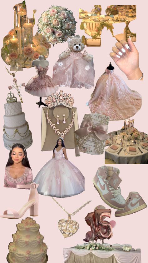 Pink Quince Theme, Debutante Party, Rose Gold Quinceanera Dresses, Sweet 15 Party Ideas Quinceanera, Sweet 15 Party Ideas, Quince Themes, Quinceanera Pink, Mexican Quinceanera Dresses, Quinceanera Themes Dresses