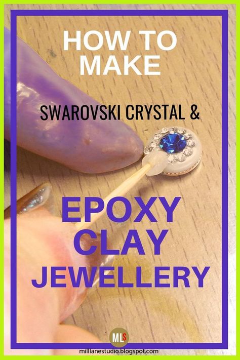 Use epoxy clay to embed pointy back Swarovski crystals to create jewellery that glistens in the light and sparkles brilliantly. With this technique you can have the sparkle of diamonds but at a budget price! Polyclay Earrings, How To Make Resin Jewelry, Resin Pouring, Jewelry Hacks, Epoxy Clay, Feel Like A Princess, Resin Creations, Pave Jewelry, Handmade Crystal Jewelry