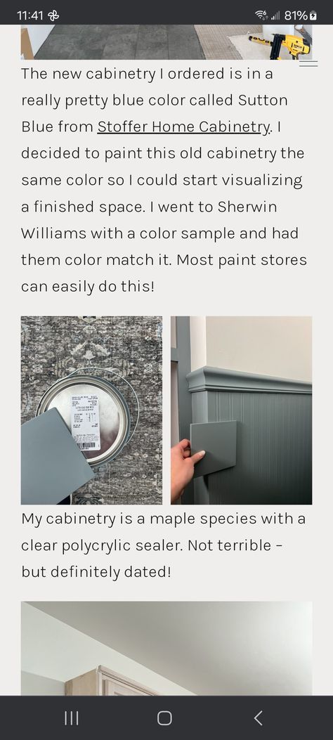 Sutton Blue, Stoffer Paint Colors, Jean Stoffer Laundry, Jean Stoffer Woodward, The Established Home Jean Stoffer Paint Colors, Jean Stoffer Established Home, Blue Paint Colors, Storing Paint, Color Samples