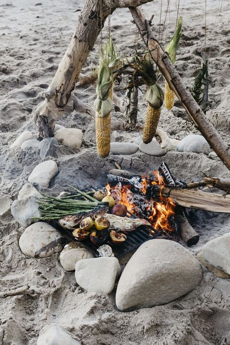 Catch And Cook, Wilderness Living, Camping Projects, Oyster Roast, Camping Dishes, Open Fire Cooking, Beach Dinner, Retreat Ideas, Foraged Food