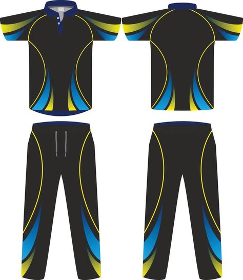 Cricket uniform set with front and back view Sports Cricket t-shirt jersey and bottom trouser design template, mock up Cricket Uniforms, Cricket Uniform, Cricket T Shirt, Sports Cricket, Trouser Design, Basketball Clothes, Cricket Sport, Uniform Design, Logo Banners