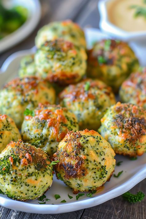 Baked Broccoli Cheese Balls Broccoli Cheese Balls Baked, Broccoli Snack Recipes, Baked Broccoli Cheese Balls, Broccoli Balls Recipe, Broccoli Balls, Brocoli And Cheese, Broccoli Cheese Balls, Broccoli Bread, Broccoli And Cheese Recipe