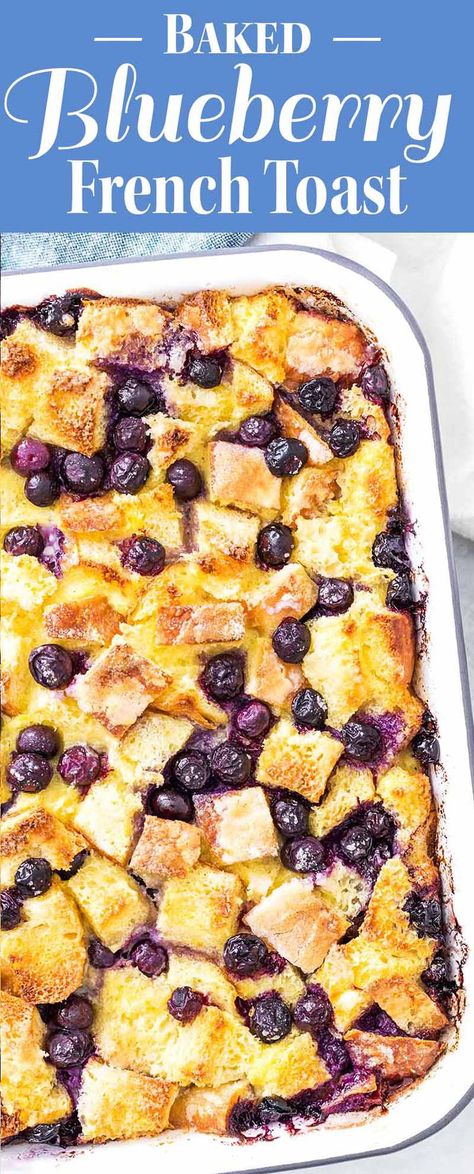 Make Ahead French Toast, Blueberry French Toast Bake, Blueberry French Toast Casserole, French Toast Casserole Recipes, Brunch Casserole, Healthy Brunch, Blueberry French Toast, Brunch Buffet, Recipe Simple