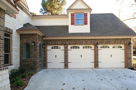 Golf Cart Garage, Garage Roof, Three Car Garage, Brick Veneer, 2 Car Garage, Home Additions, Carriage House, Wood Tile, Golf Cart