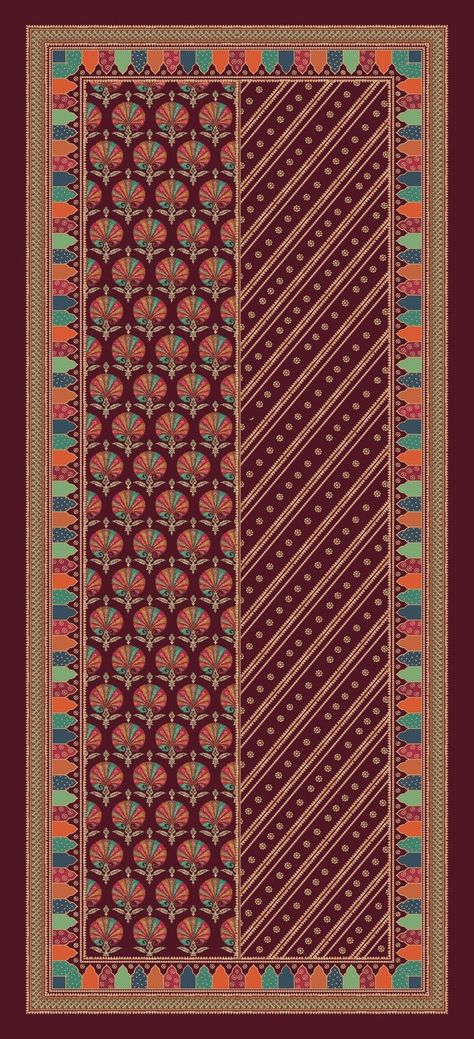 Dupatta5 Dupatta Illustration, Dupatta Designs Ideas, Digital Dupatta, Suit Dupatta, Bandhani Dupatta, Floral Textile, Border Lace, Kids Garments, Png Floral