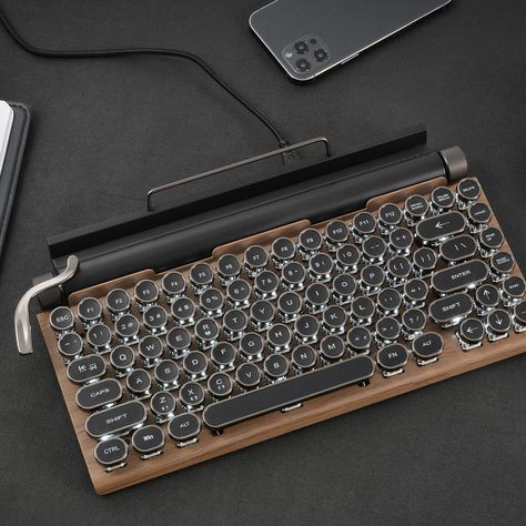 Steampunk Keyboard, Typewriter Keyboard, Retro Typewriter, Seni Dan Kraf, Bluetooth Transmitter, Bluetooth Keyboard, Vintage Typewriters, Tablet Stand, Tablet Holder