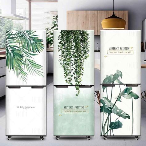 Flowers Wallpaper Refrigerator Decoration Poster Waterproof Peel & Stick Vinyl Wall Sticker Home Design Decoration Scenery Mural|Door Stickers| - AliExpress Glass Film Design, Fridge Makeover, Pintu Interior, Refrigerator Wraps, Wallpaper Door, Door Wraps, Cheap Wall Stickers, Fridge Stickers, Fridge Decor