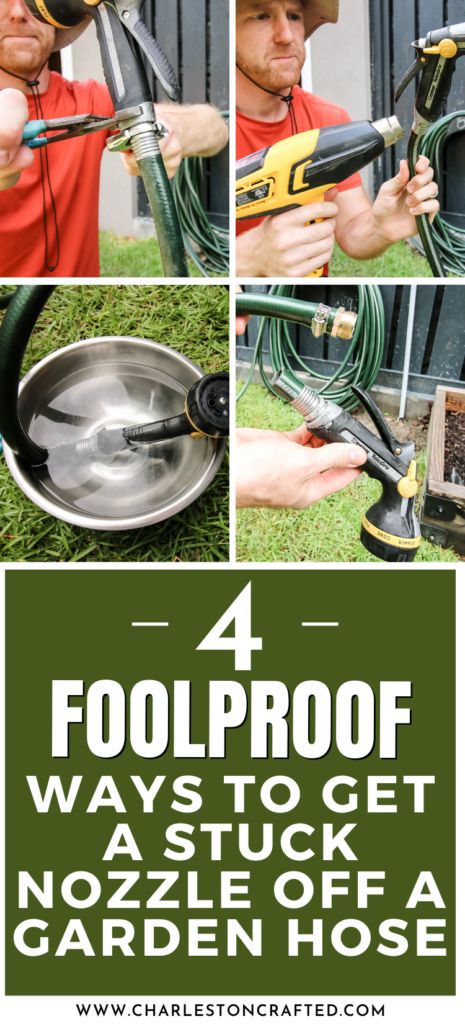 Want to add a sprinkler to your hose but the nozzle is stuck on there? So annoying! Here are 4 ways to get the nozzle off your hose! Stone Pathways, Soaker Hose, Building Raised Garden Beds, Water Sprayer, Cleaning Tips Tricks, So Annoying, Stone Pathway, Hose Nozzle, Diy Plant Stand