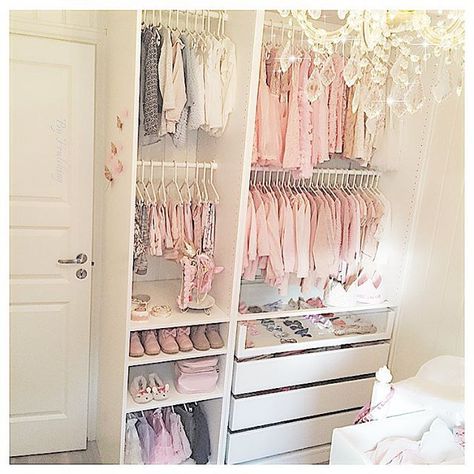 girls room Murphy Bed Ikea, Ikea Closet, Closet Renovation, Girl Nursery Room, Baby Closet, Kid Closet, Girl Closet, Nursery Baby Room