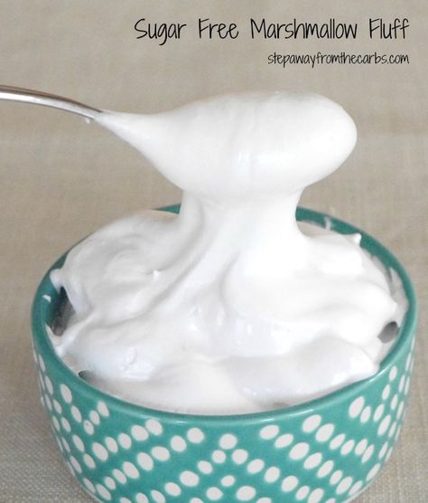 Sugar Free Marshmallow Fluff Marshmallow Fluff Recipes, Sugar Free Marshmallows, Sugar Free Honey, Dessert Restaurant, Sugar Free Baking, Sugar Free Treats, Low Carb Ice Cream, Sugar Free Sweets, Sugar Free Low Carb