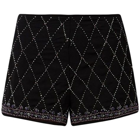 Black Diamond Embellished Shorts (13.590 CLP) ❤ liked on Polyvore featuring shorts, bottoms, short, sparkly shorts, mini short shorts, embellished shorts, woven shorts and mini shorts Sequin Shorts Outfit, Diamond Shorts, Sparkly Shorts, Embellished Shorts, Shot Hair Styles, Trendy Fashion Tops, Stylish Pants, Stage Costume, Estilo Chic