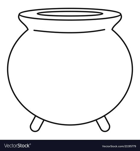 Cauldron Outline, Transparent Png, Vector Icons, Template Printable, Png Images, White Background, Print On Demand, Vector Images, Vector Free