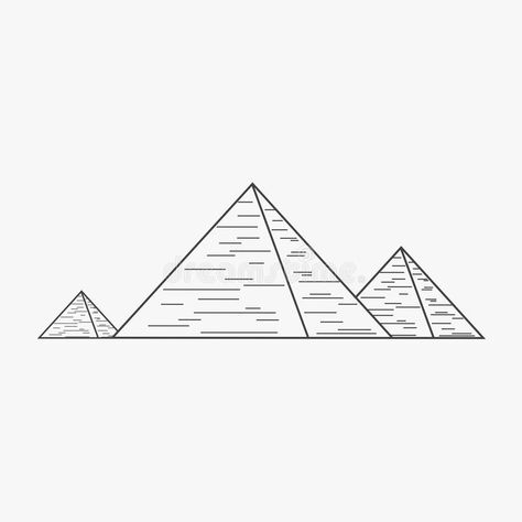 Pyramid Tattoo Stencil, Pyramid Graphic Design, Pyramids Egypt Drawing, Egyptian Pyramids Drawing, Egyptian Pyramid Tattoo, Pyramids Drawing, Pyramid Tattoo Design, Pyramids Illustration, Pyramids Tattoo