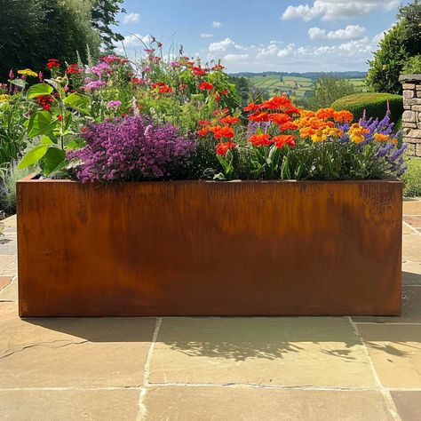 Corten Steel Planters Wooden Compost Bin, Large Wooden Planters, Zinc Planters, Garden Troughs, Galvanized Planters, Garden Planters Pots, Gray Planter, Corten Steel Planters, Trough Planters