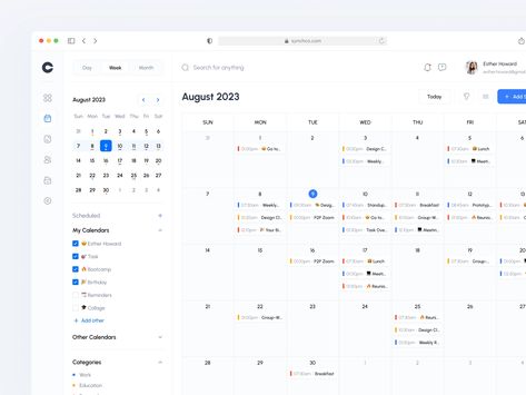 Calendar - Dashboard Design by Anisah Dipa for Dipa Inhouse on Dribbble Calendar Ui Design, Calender Ui, Ux Moodboard, Calendar Dashboard, Finance Dashboard, Schedule Calendar, Task Manager, Directory Design, Ui Design Website