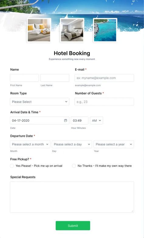 Hotel Reservation Form Template | Jotform Hotel Reservation Form, Photography Order Form, Conference Registration, Reservation Form, تزيين دفاتر, Wedding Photography Contract, Flight Reservation, Photography Contract, Hotel Meeting