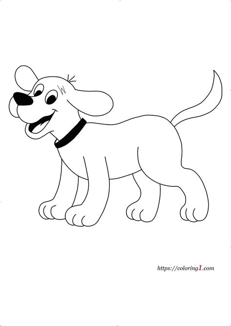 Clifford The Big Red Dog Coloring Pages - 2 Free Coloring Sheets (2021) Brown Pitbull, Playing Preschool, Dogs Coloring Pages, Pug Dog Puppy, Outline Pictures, Clifford The Big Red Dog, Reading Month, Dog Outline, Preschool Craft