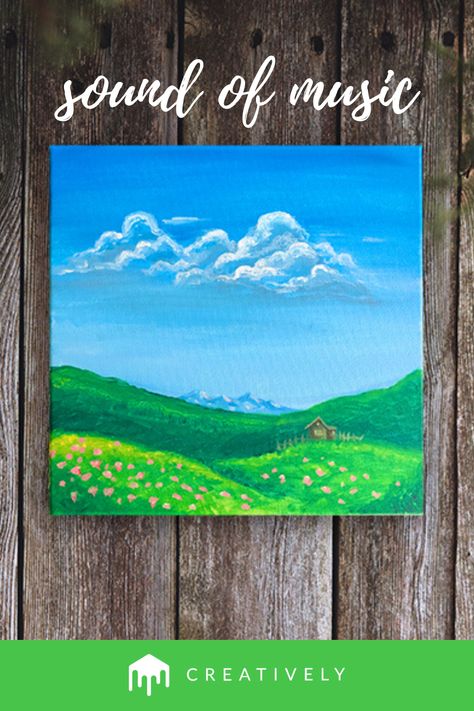 Nature Painting Ideas, Paintings On Canvas Acrylic, Colorful Acrylic Painting, Paint And Canvas, Diy Painting Ideas, Acrylic Inspiration, Landscape Acrylic Painting, Relaxing Nature, Landscape Acrylic