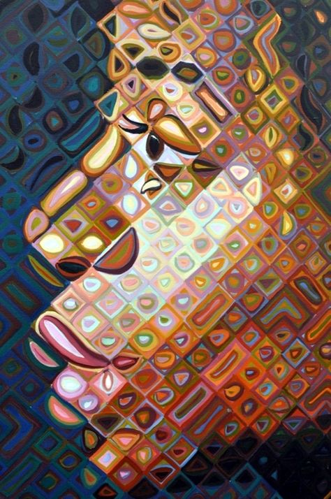 40 Beautiful Outsider art Examples - Bored Art Pixel Painting Art, Unique Art Techniques, Tonal Artwork, Chuck Close Paintings, Chuck Close Art, Chuck Close Portraits, Pace Gallery, Close Portrait, Painting Website