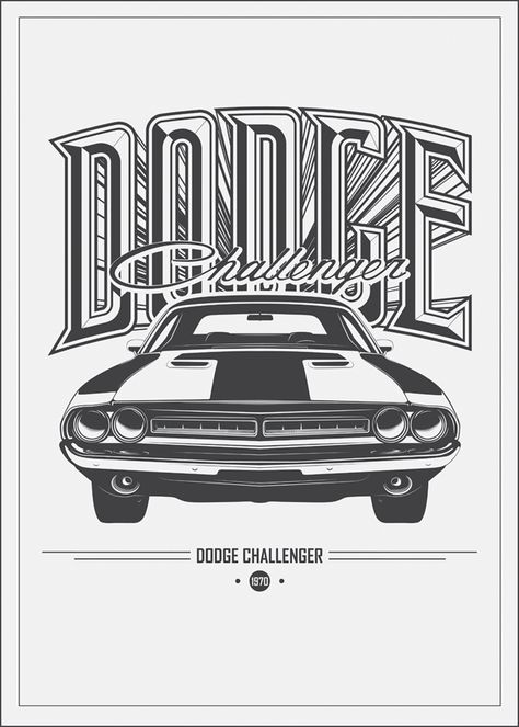 Dodge Challenger Cartoon, Dodge Challenger Illustration, Dodge Illustration, Dodge Challenger Poster, Dodge Challenger Art, Dodge Challenger Drawing, Dodge Drawing, Dodge Challenger 1970, Dodge Challenger Hellcat