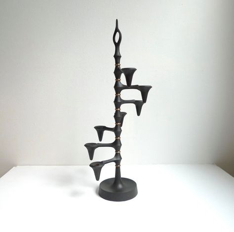 Vintage Dansk Candelabra Jens Quistgaard Tree by BYBEEVINTAGE Brutalist Furniture, Brass Candelabra, Gothic Interior, Brutalist Design, Candle Tree, Metal Works, Iron Art, Danish Modern, Modern Elegance