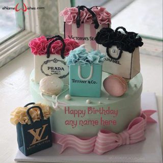 Happy Birthday Cake for Man with Name Edit - Best Wishes Birthday Wishes With Name Theme Birthday Cakes For Women, Luxury Birthday Cake For Women, Matching Cake And Cupcakes, Cake Designs Birthday Aesthetic, Designer Birthday Cakes For Women, Designer Cakes For Women, Dior Cake Ideas, Brand Birthday Cake, 18th Birthday Cake Ideas Unique