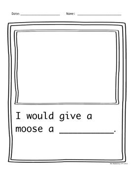 FREE Reading response worksheet for:  If You Give A Moose A Muffin by Laura Numeroff Writing Themes, Reading Response Worksheets, Thematic Teaching, Book Printables, Laura Numeroff, Literature Activities, Author Study, Kindergarten Language Arts, Preschool Literacy