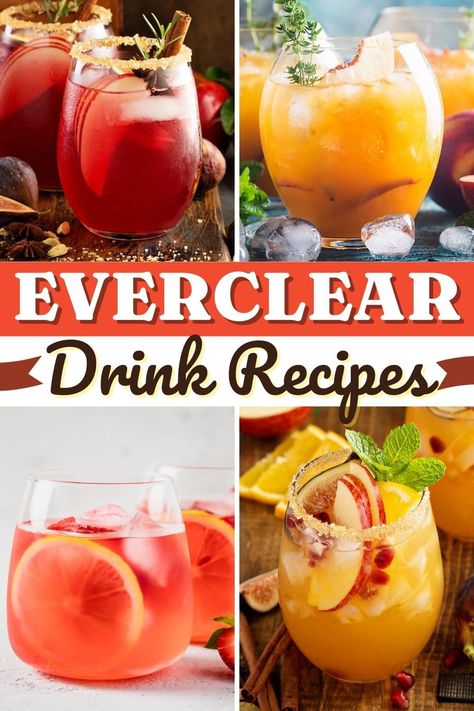 At 190-proof and 95% alcohol, these Everclear drink recipes should be sipped, not chugged. After just one gulp, you'll definitely feel the warmth. Everclear Cocktails, Everclear Drinks Recipes, Everclear Recipes, Everclear Drinks, Apple Pie Moonshine Recipe, Pom Juice, Sour Apple Pucker, Moonshine Cocktails, Orange Drinks