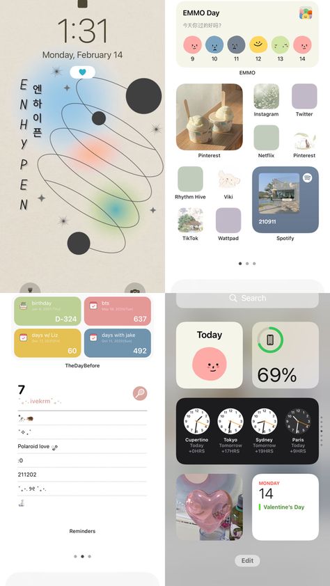 Ios 16 Design Ideas, Simple Ios 16 Wallpaper, Miminalist Aesthetic Wallpaper, Phone Theme Ideas Minimalist, Homescreen Layout Iphone Ios 16, Ios Theme Ideas Aesthetic, Aesthetic Kpop Phone Layout, Kpop Phone Theme Ideas, Ios16 Homescreen Ideas Kpop